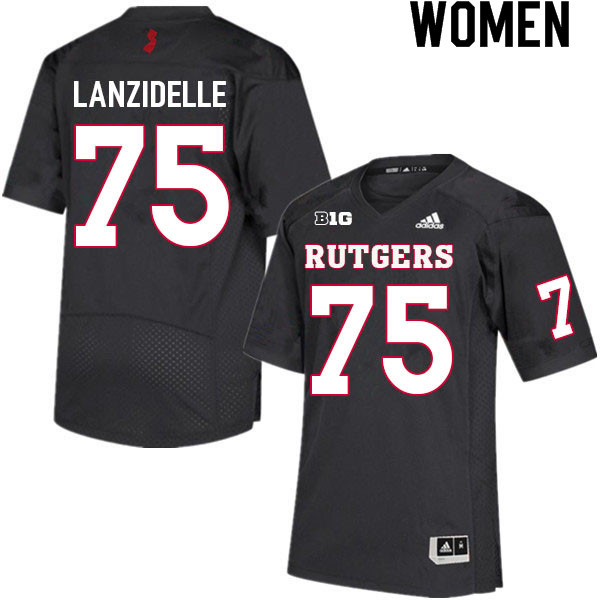 Women #75 Beau Lanzidelle Rutgers Scarlet Knights College Football Jerseys Sale-Black - Click Image to Close